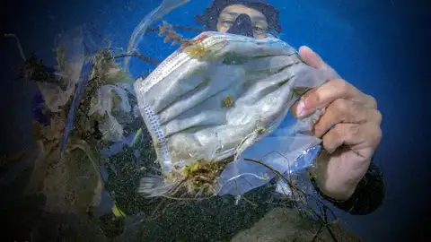 Las mascarillas inundan el mar, ya se han convertido en un grave problema de contaminación Las mascarillas inundan el mar, ya se han convertido en un grave problema de contaminación