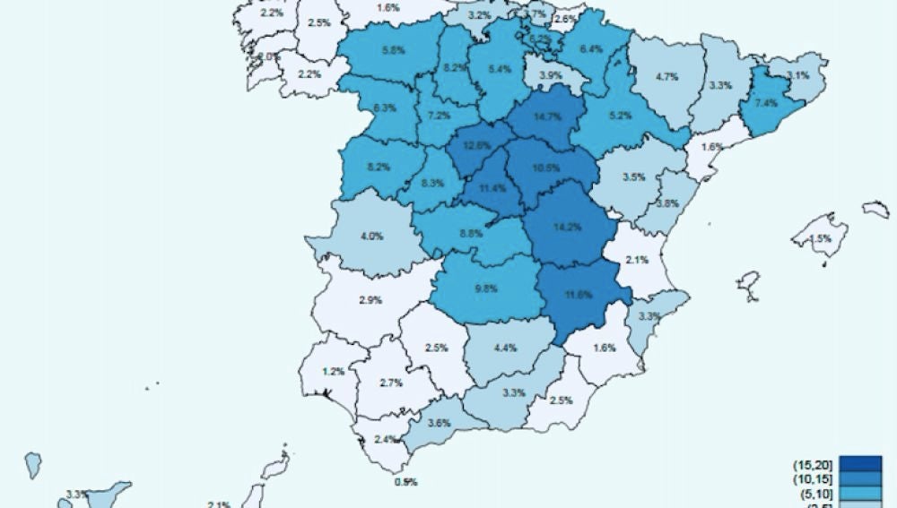 Mapa de España sobre la segunda oleada del estudio de seroprevalencia sobre el coronavirus 