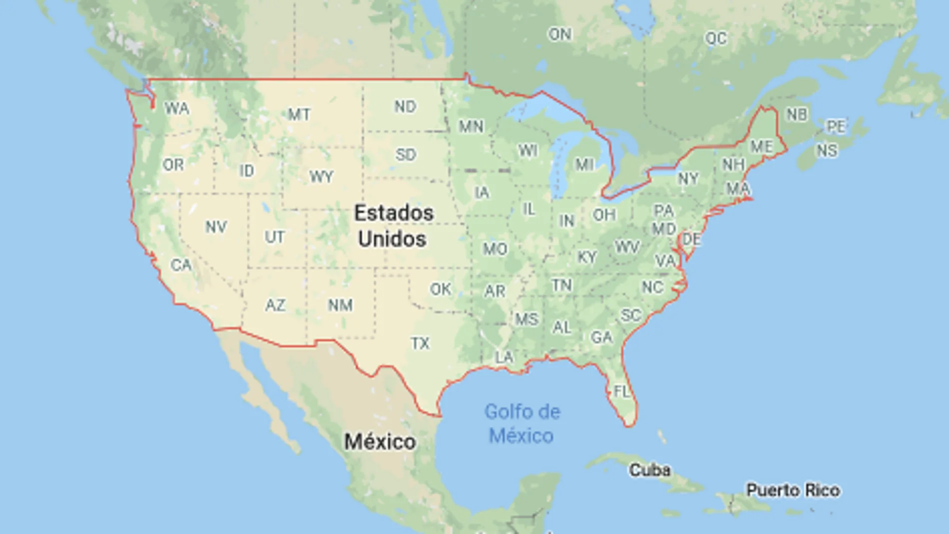 Mapa de Estados Unidos Mapa de Estados Unidos