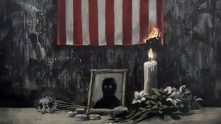 Imagen de la obra de Banksy en homenaje a George Floyd