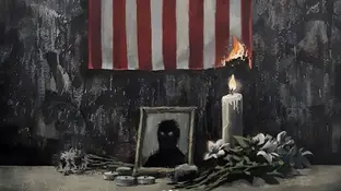 Imagen de la obra de Banksy en homenaje a George Floyd Imagen de la obra de Banksy en homenaje a George Floyd