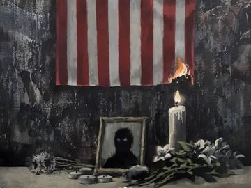 Imagen de la obra de Banksy en homenaje a George Floyd