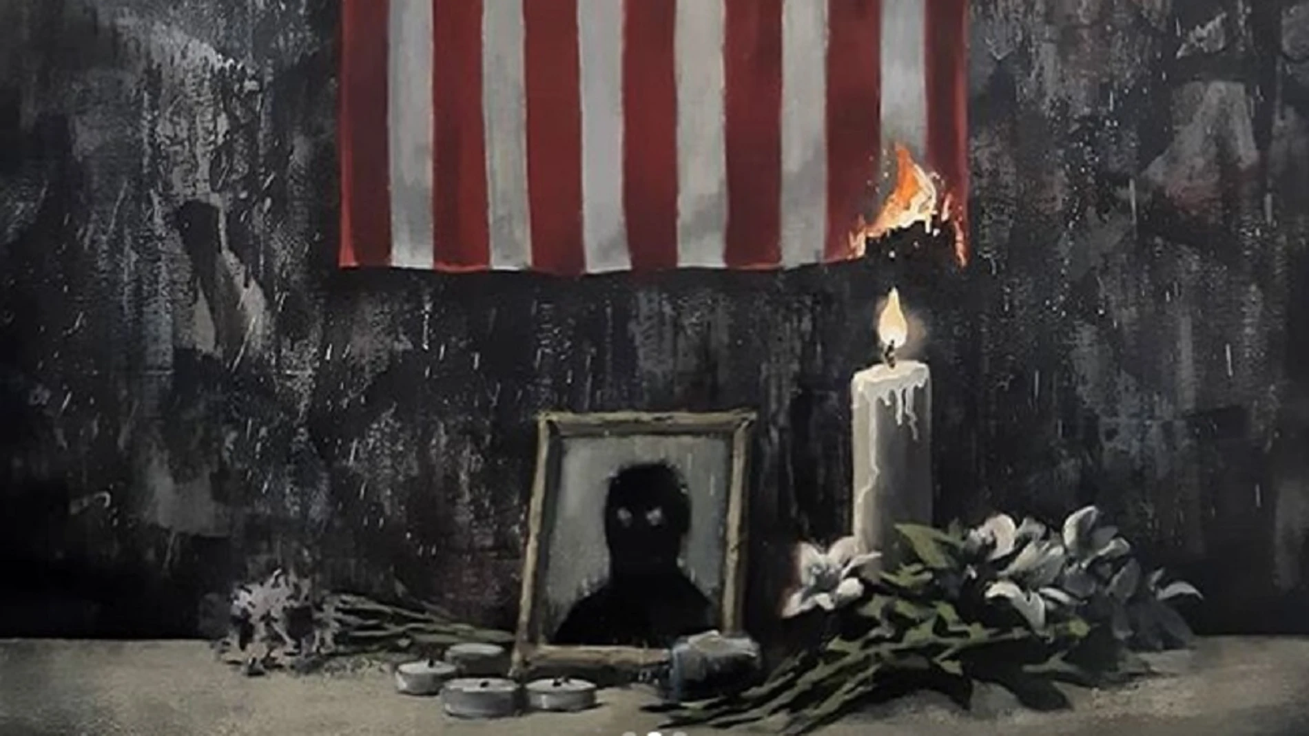 Imagen de la obra de Banksy en homenaje a George Floyd Imagen de la obra de Banksy en homenaje a George Floyd