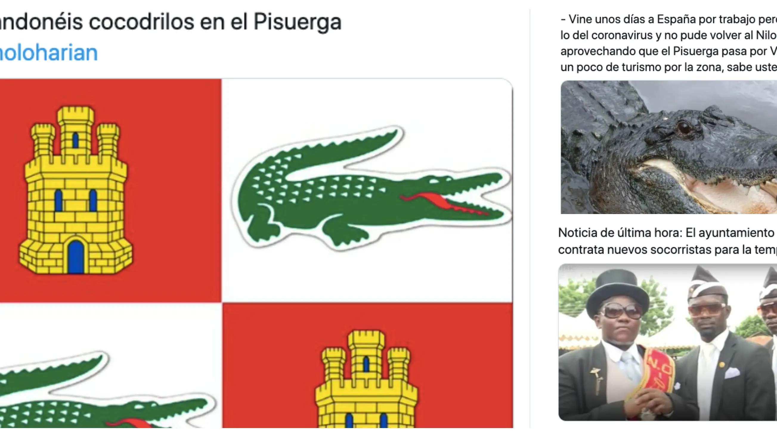 Memes deLos mejores memes del cocodrilo del río Pisuerga de Valladolid Memes deLos mejores memes del cocodrilo del río Pisuerga de Valladolid