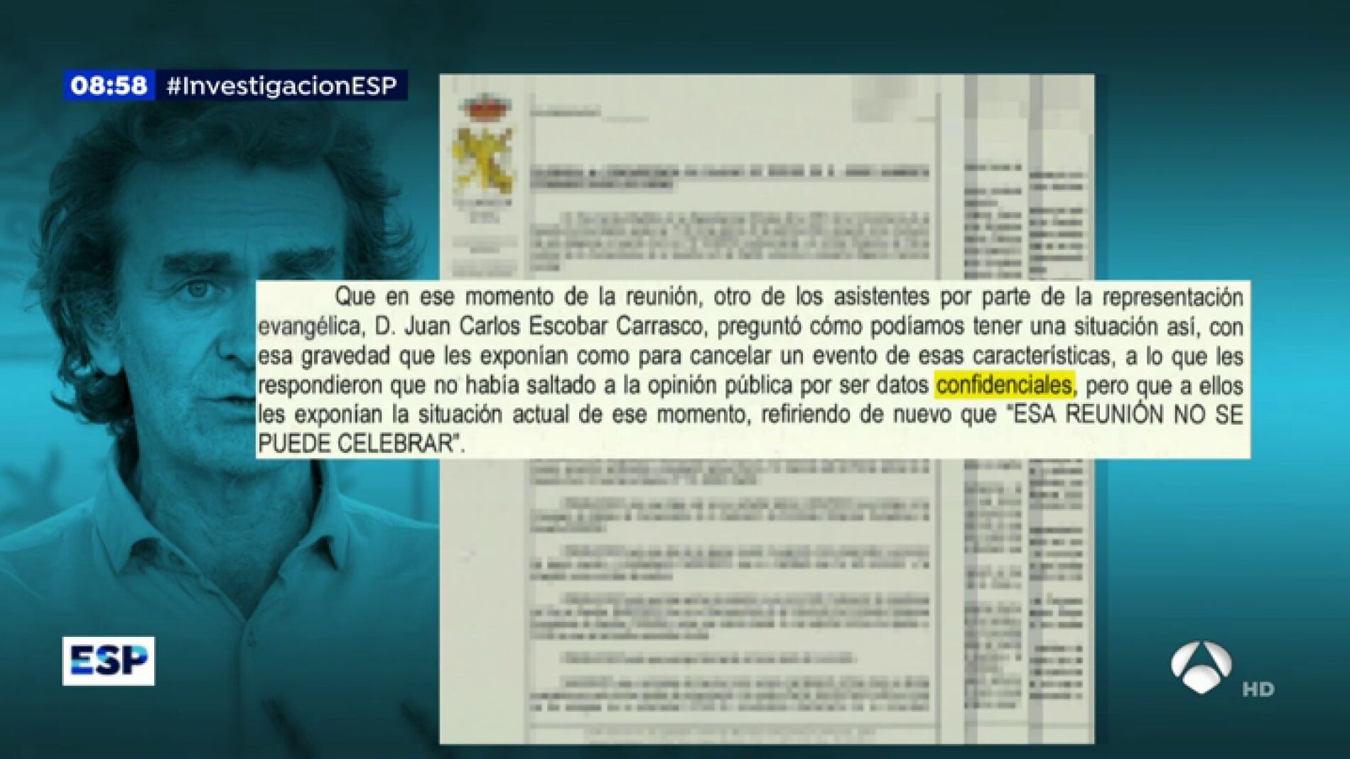 Fernando Sim&oacute;n ocult&oacute; datos de la evoluci&oacute;n del coronavirus a la opini&oacute;n p&uacute;blica porque eran confidenciales