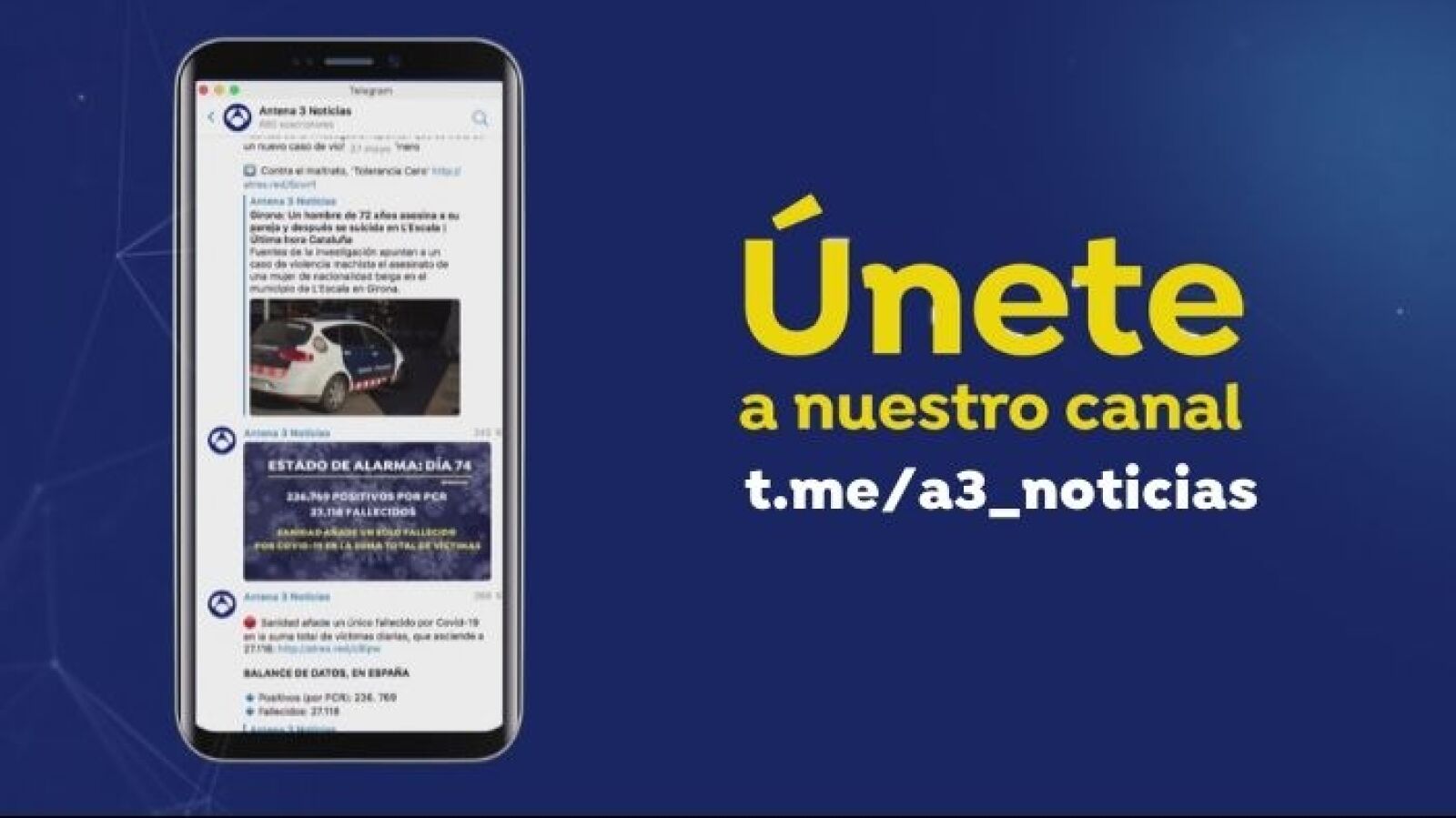 Espejo Público te invita a suscribirte al canal de Telegram de Antena 3 Noticias