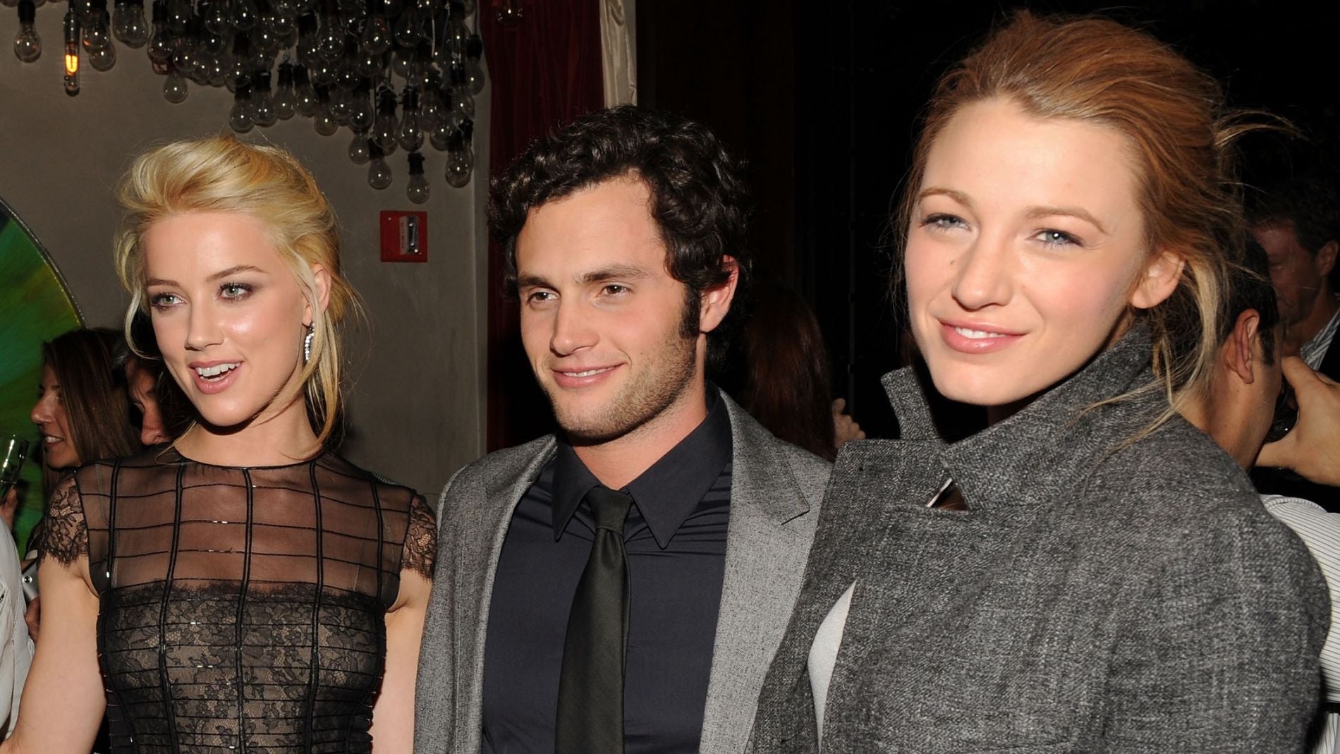 Amber Heard, Penn Badgley y Blake Lively