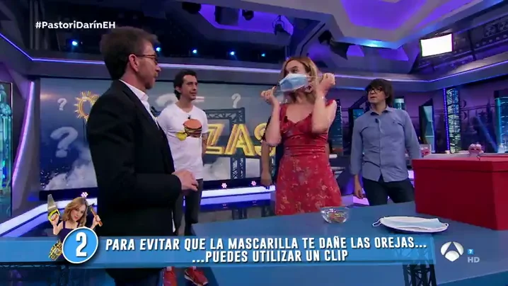 ¿Te duelen las orejas al usar las mascarillas? Marta Hazas triunfa con su truco en 'El Hormiguero 3.0'
