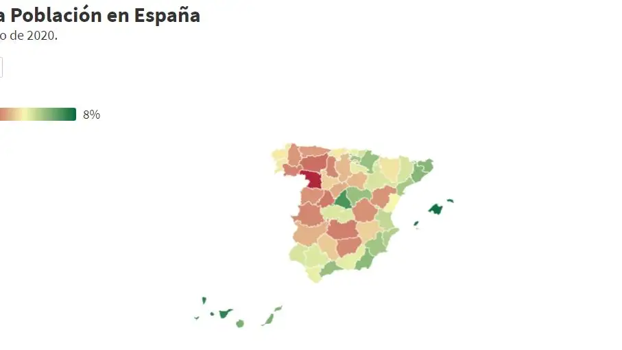 Mapa de la España despoblada Mapa de la España despoblada