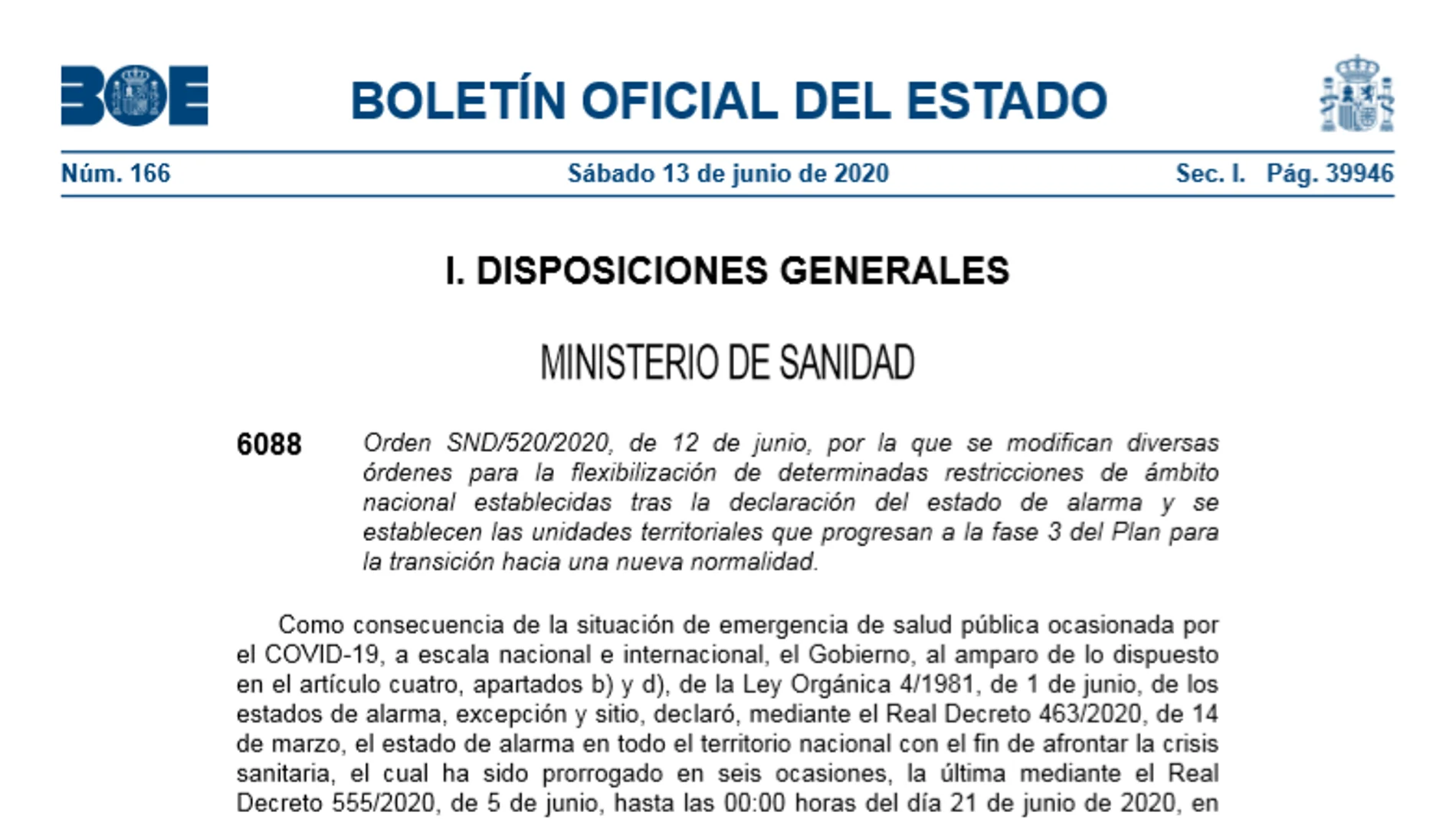 El BOE del 13 de junio de 2020 El BOE del 13 de junio de 2020