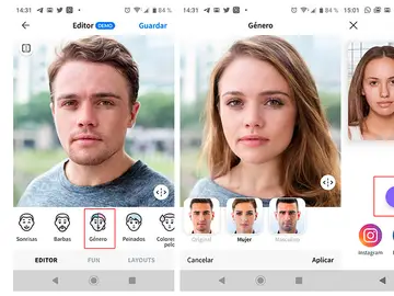 Filtro de género de FaceApp Filtro de género de FaceApp