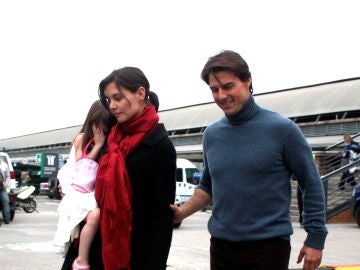 Katie Holmes y Tom Cruise con su hija Suri