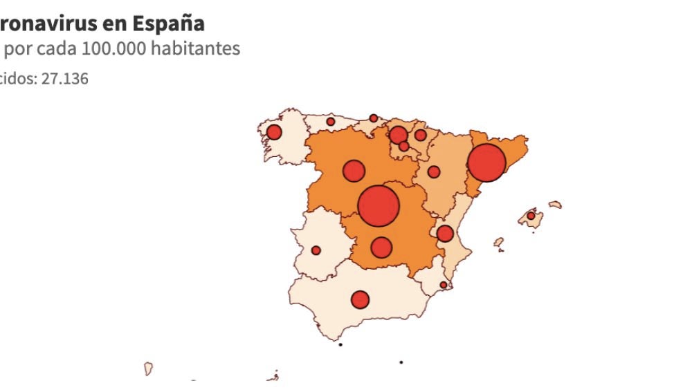 Mapa coronavirus España