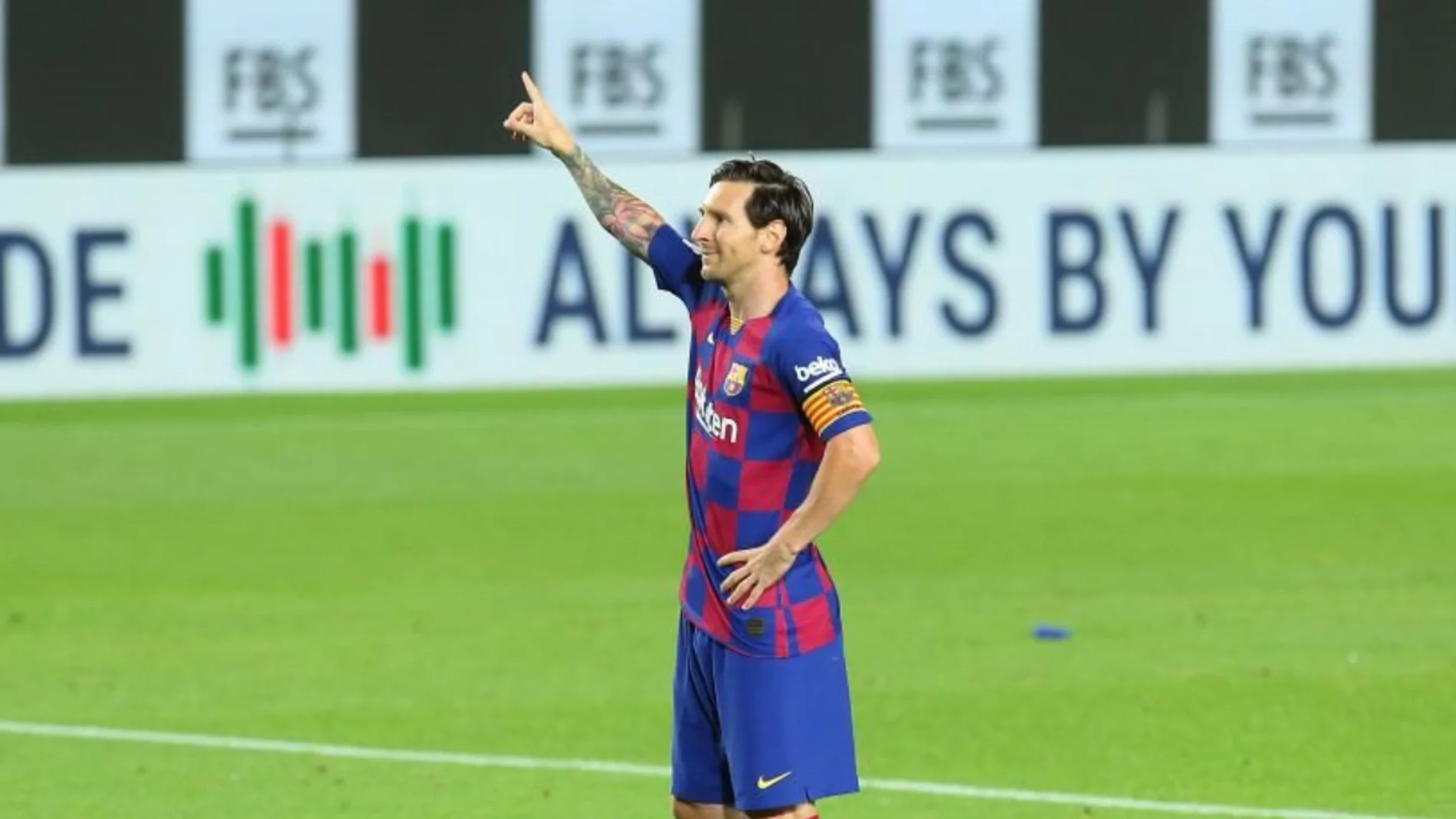 El gesto de Leo Messi tras su gol al Leganés El gesto de Leo Messi tras su gol al Leganés