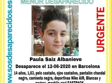 Paula, la joven desaparecida en Barcelona