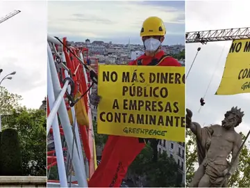 Acción de Greenpeace junto a Neptuno Acción de Greenpeace junto a Neptuno