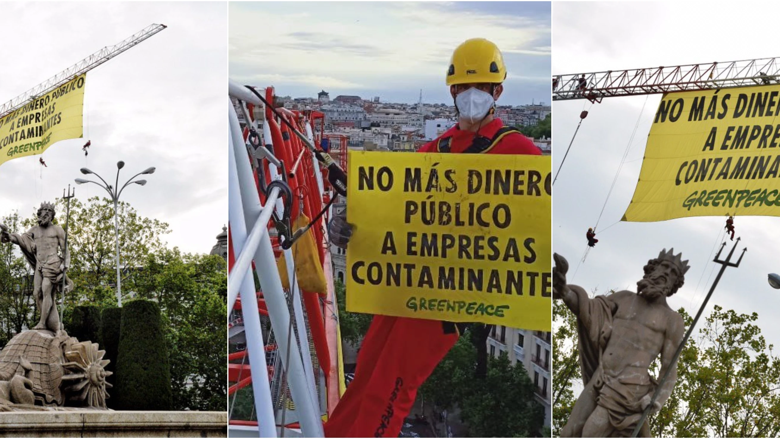Acción de Greenpeace junto a Neptuno Acción de Greenpeace junto a Neptuno