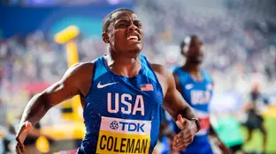 El velocista estadounidense Chris Coleman El velocista estadounidense Chris Coleman