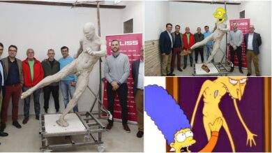 La estatua de Iniesta desnudo del Ayuntamiento de Albacete genera una lluvia de memes