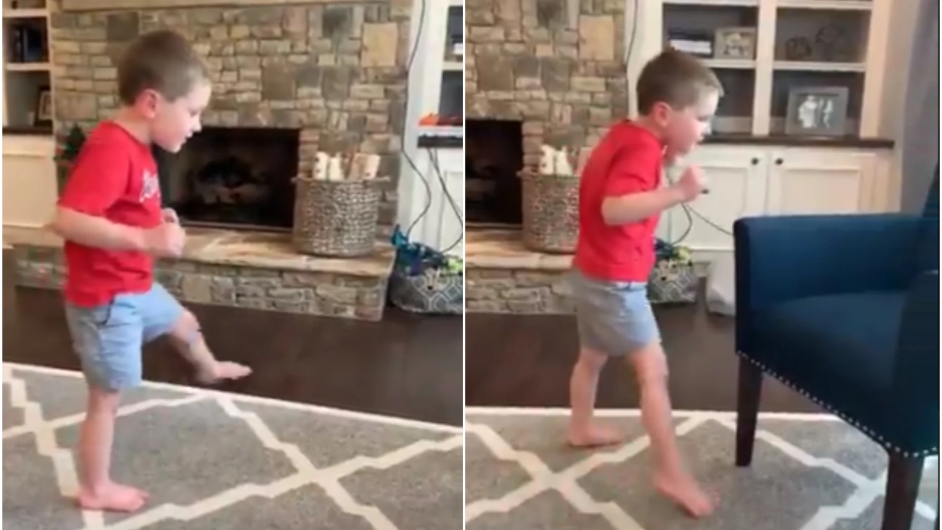 Una madre graba el momento en el que su hijo con atrofia cerebral camina solo por primera vez Una madre graba el momento en el que su hijo con atrofia cerebral camina solo por primera vez