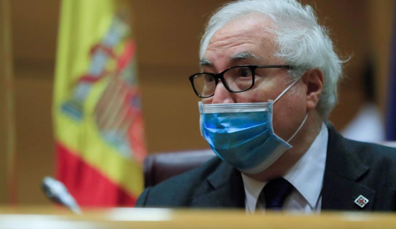 El ministro de Universidades, Manuel Castells durante su comparecencia El ministro de Universidades, Manuel Castells durante su comparecencia