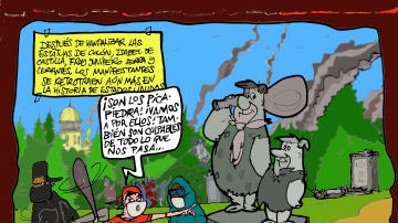 El boicot a las estatuas, en la viñeta gráfica informativa de la semana