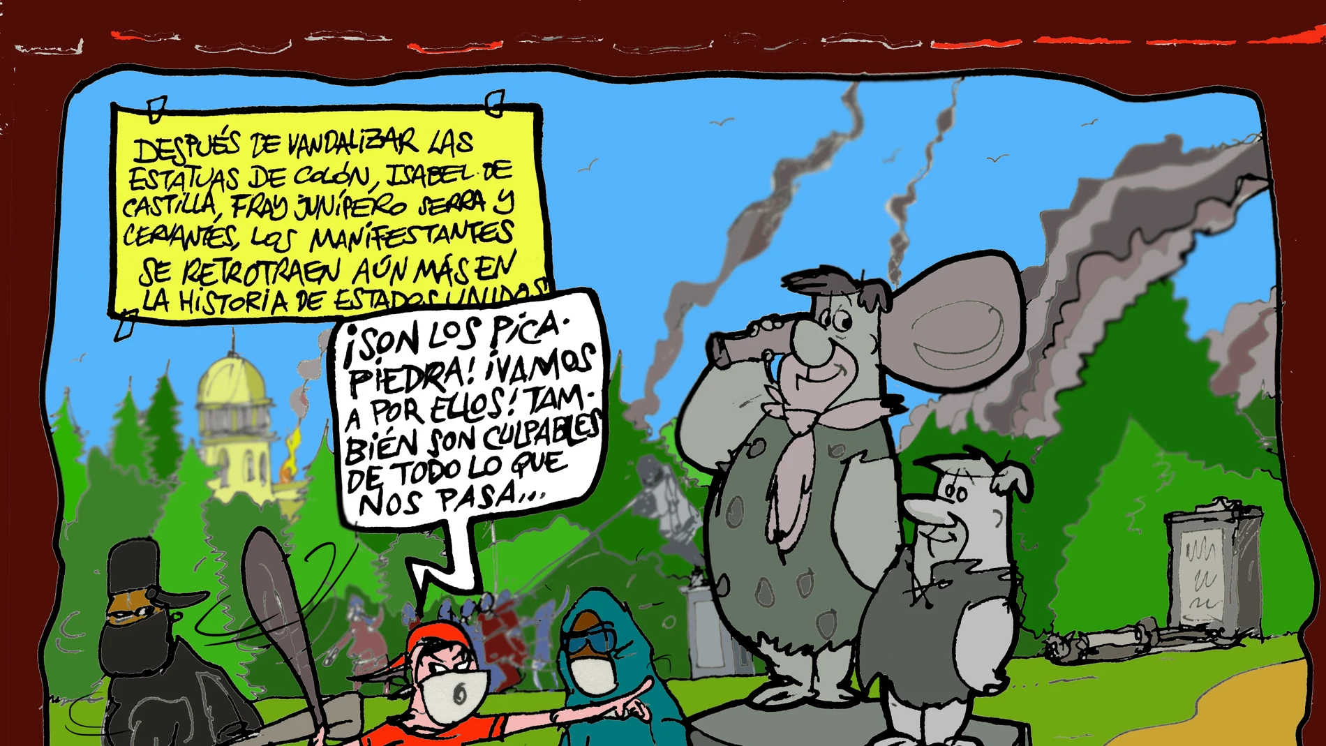 El boicot a las estatuas, en la viñeta gráfica informativa de la semana El boicot a las estatuas, en la viñeta gráfica informativa de la semana