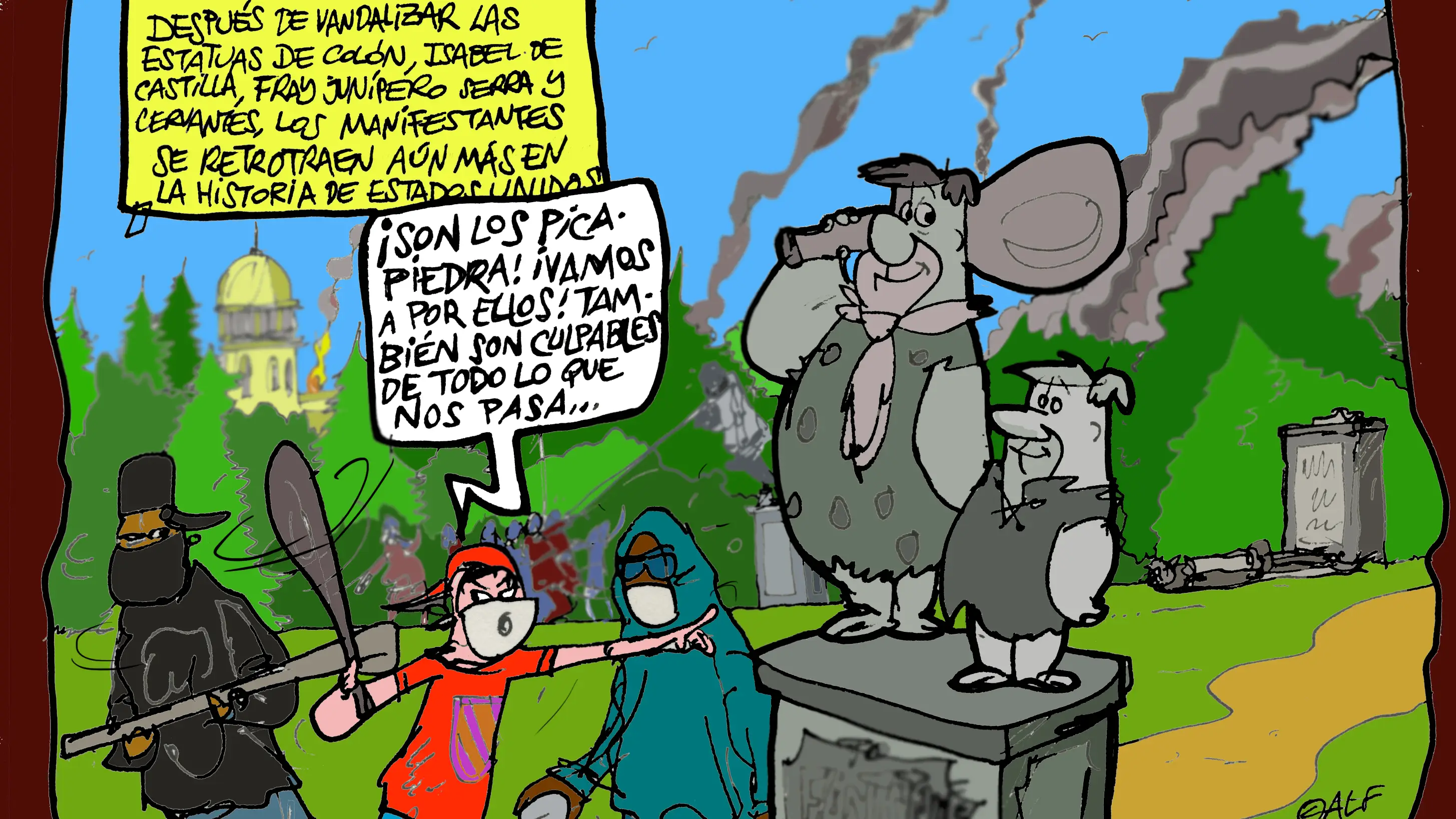 El boicot a las estatuas, en la viñeta gráfica informativa de la semana El boicot a las estatuas, en la viñeta gráfica informativa de la semana