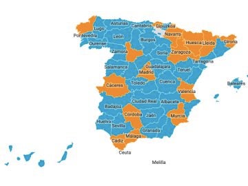 Mapa rebrotes España 24 de junio