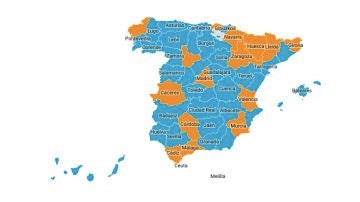 Mapa rebrotes España 24 de junio
