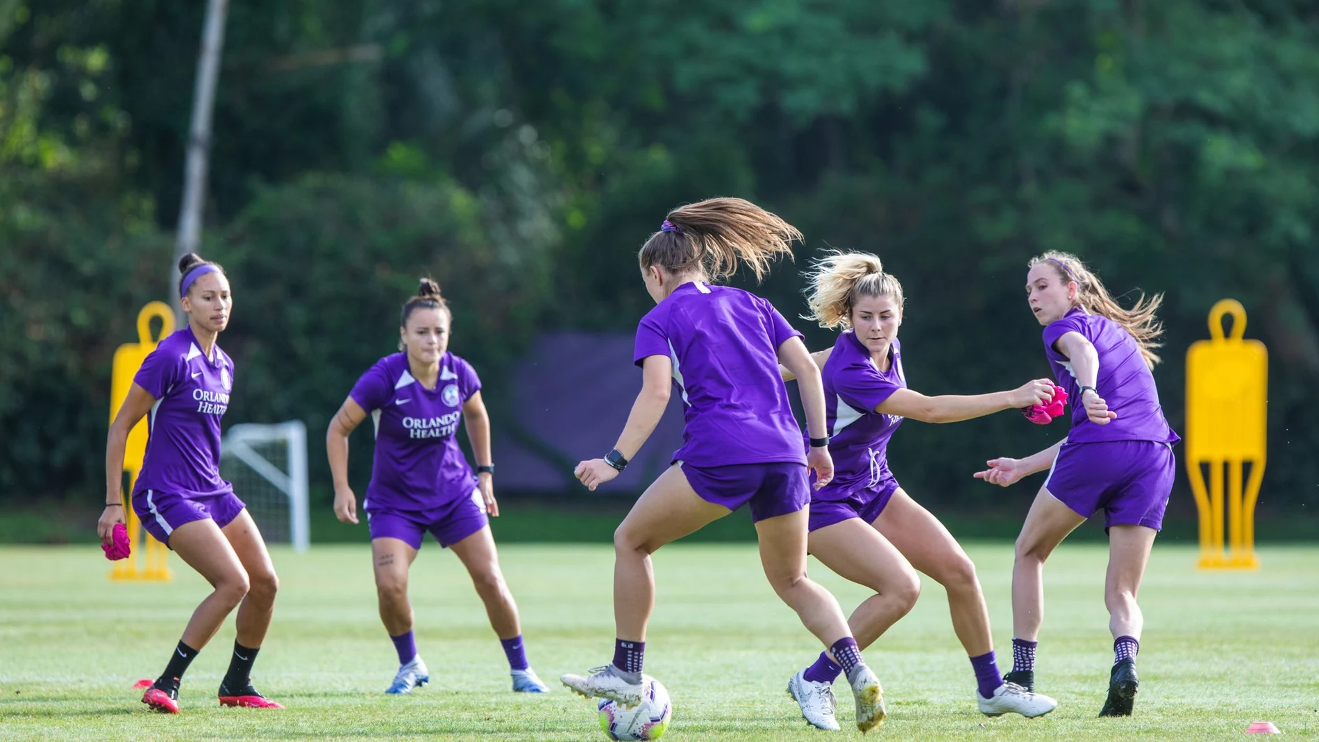 Las jugadoras del Orlando Pride, en un entrenamiento Las jugadoras del Orlando Pride, en un entrenamiento