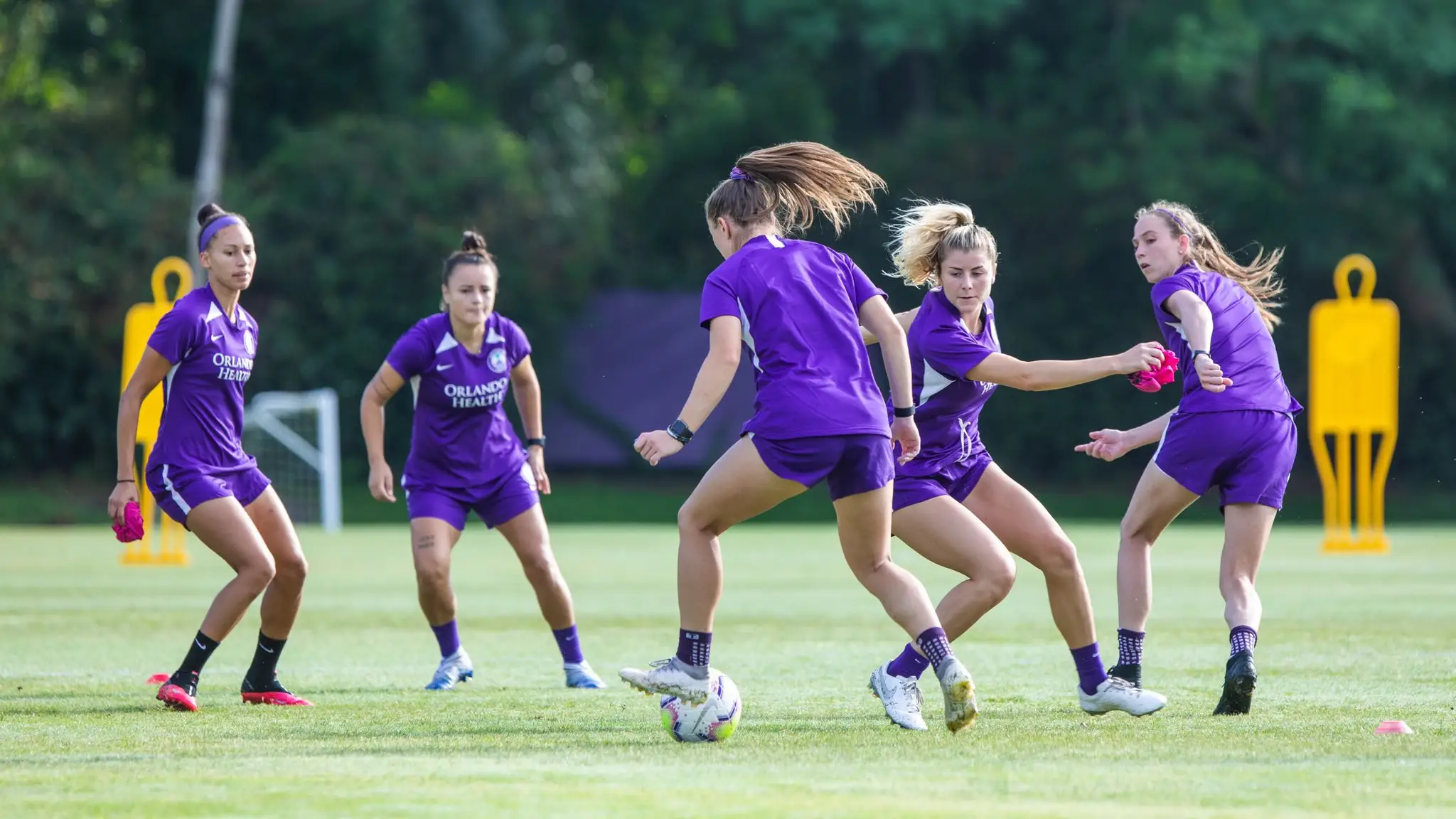 Las jugadoras del Orlando Pride, en un entrenamiento