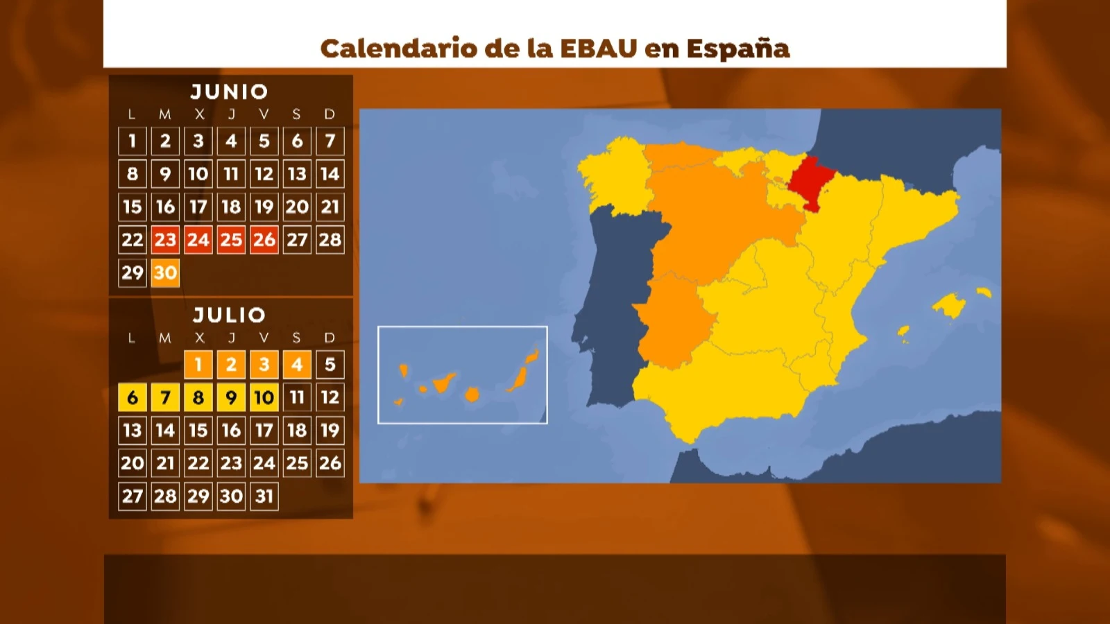 Calendario de la EBAU en España 2020 Calendario de la EBAU en España 2020