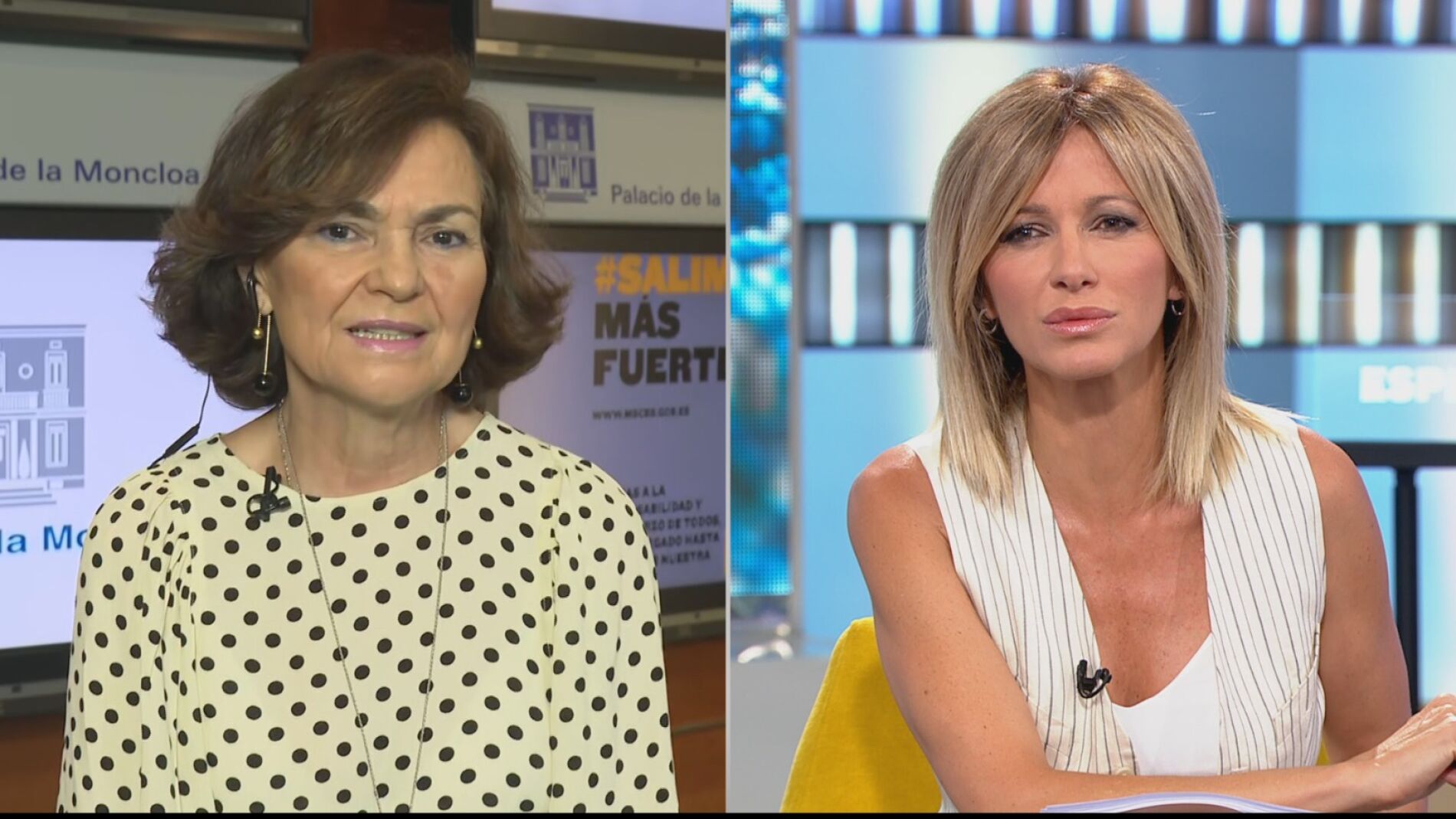 Carmen Calvo y Susanna Griso.