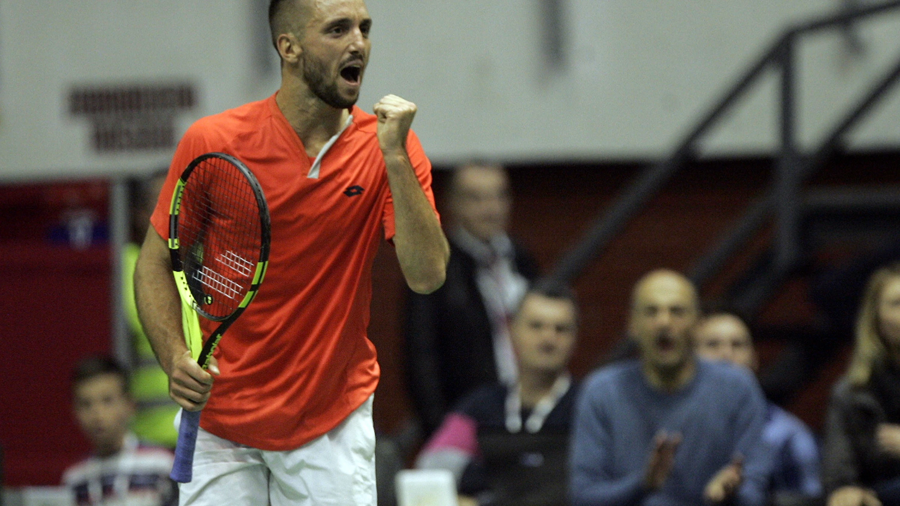Victor Troicki, en un partido de Copa Davis Victor Troicki, en un partido de Copa Davis