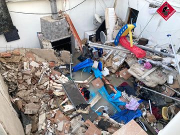 Imagen del derrumbe de la vivienda en Elda