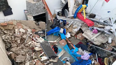 Imagen del derrumbe de la vivienda en Elda Imagen del derrumbe de la vivienda en Elda