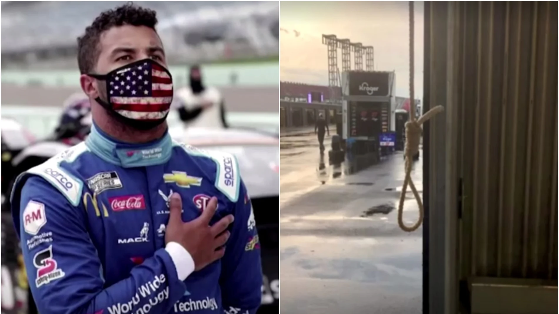 Bubba Wallace y la soga hallada en su garaje Bubba Wallace y la soga hallada en su garaje
