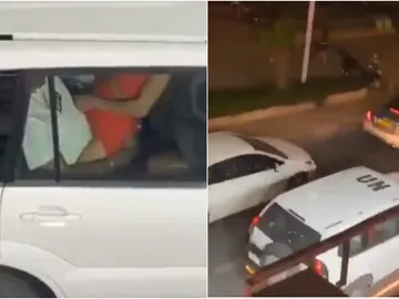 Graban a dos funcionarios de la ONU manteniendo sexo en el coche oficial durante un atasco Graban a dos funcionarios de la ONU manteniendo sexo en el coche oficial durante un atasco
