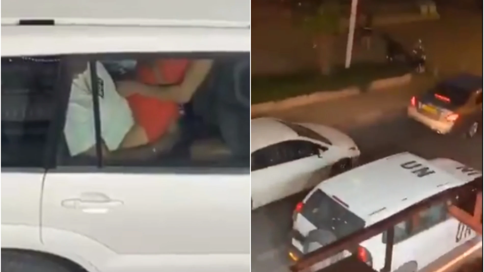 Graban a dos funcionarios de la ONU manteniendo sexo en el coche oficial durante un atasco Graban a dos funcionarios de la ONU manteniendo sexo en el coche oficial durante un atasco