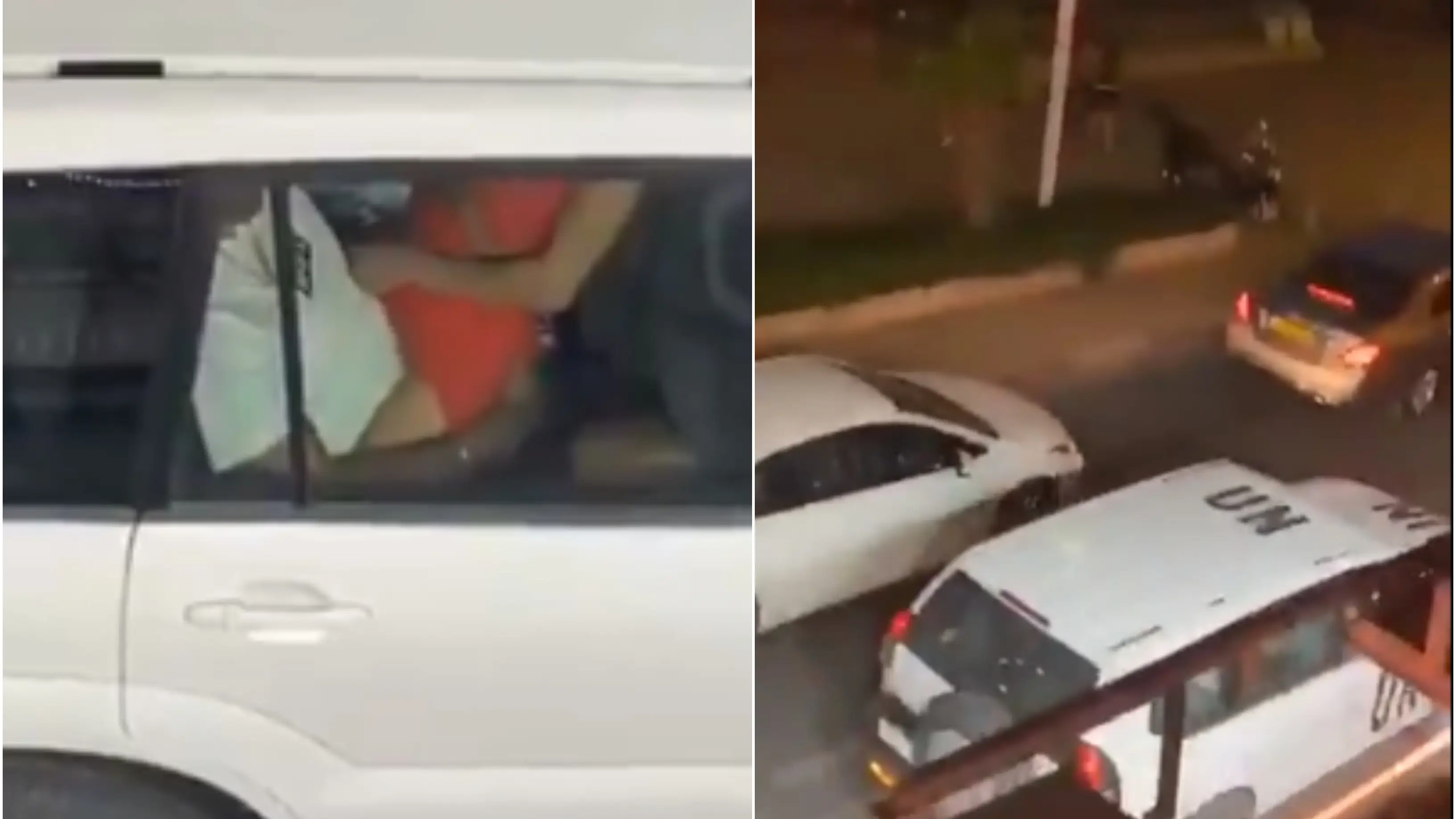 Graban a dos funcionarios de la ONU manteniendo sexo en el coche oficial durante un atasco Graban a dos funcionarios de la ONU manteniendo sexo en el coche oficial durante un atasco