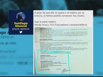 Santiago Abascal publica el parte médico de Rocío de Meer