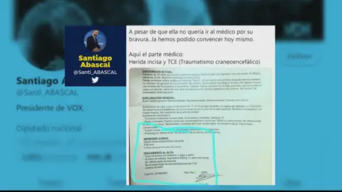 Santiago Abascal publica el parte médico de Rocío de Meer Santiago Abascal publica el parte médico de Rocío de Meer