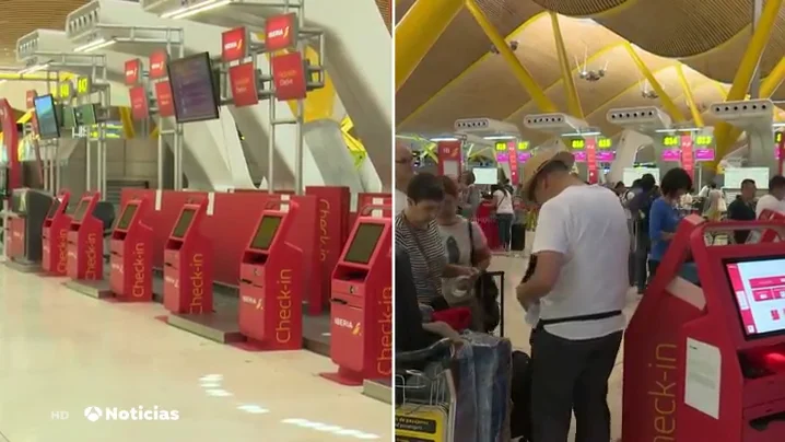 Normalidad y poco movimiento en los aeropuertos españoles durante la operación salida del verano Normalidad y poco movimiento en los aeropuertos españoles durante la operación salida del verano