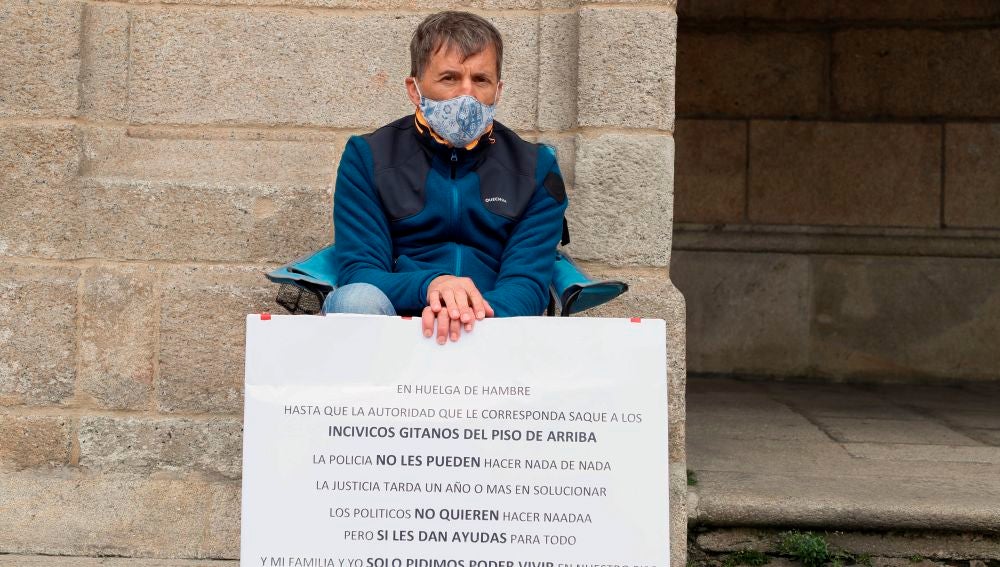 El hombre que ha iniciado la huelga de hambre en Lugo 