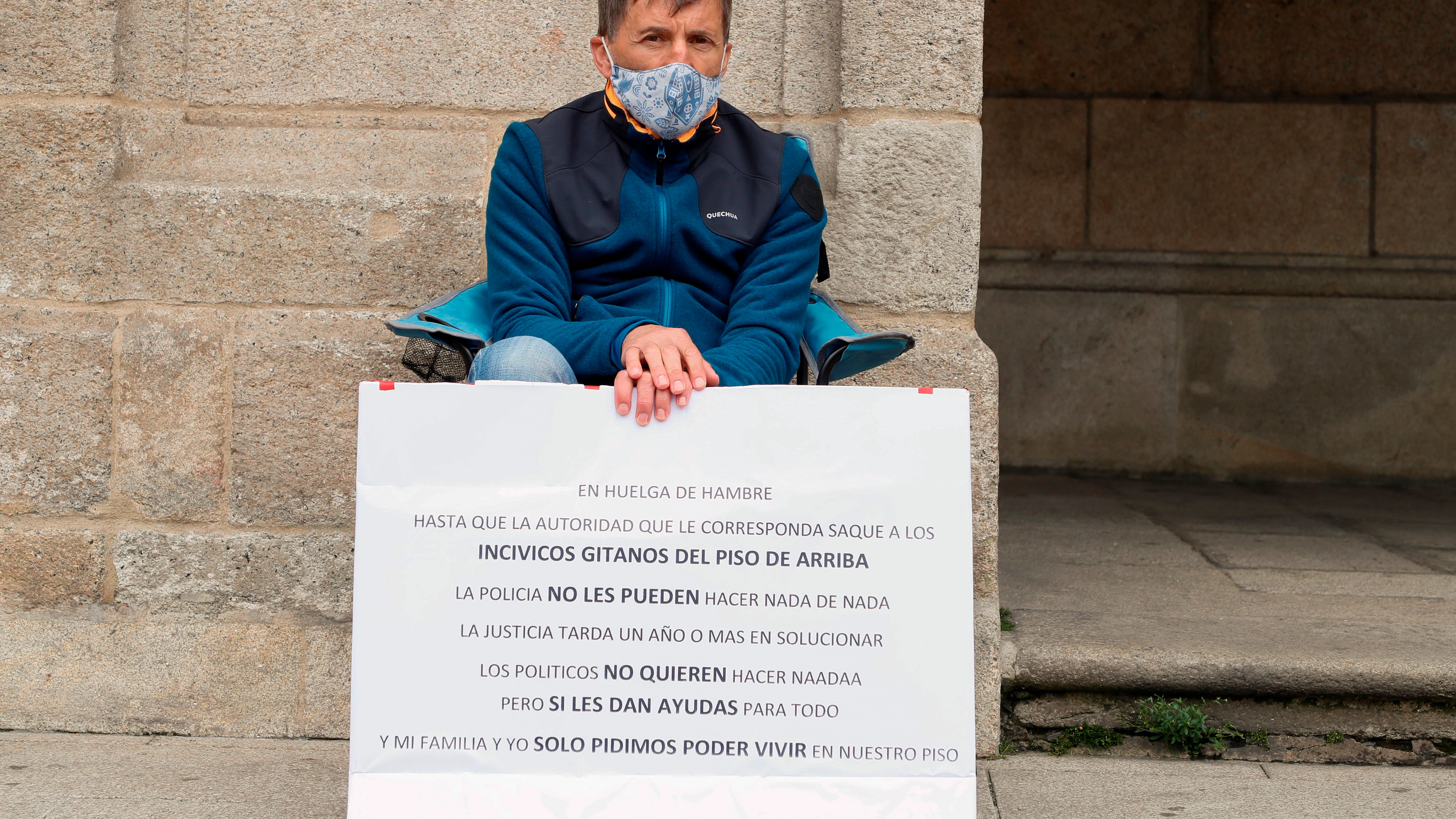 El hombre que ha iniciado la huelga de hambre en Lugo 