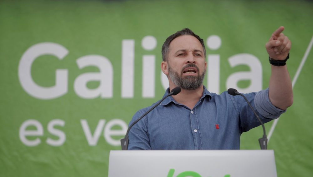 Santiago Abascal en el acto de campaña de las elecciones gallegas 2020