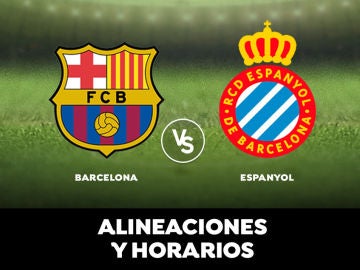 Barcelona - Espanyol: alineaciones, horario y dónde ver el partido de la Liga en directo