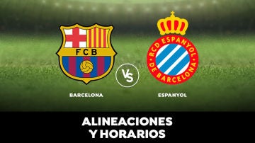 Barcelona - Espanyol: alineaciones, horario y dónde ver el partido de la Liga en directo