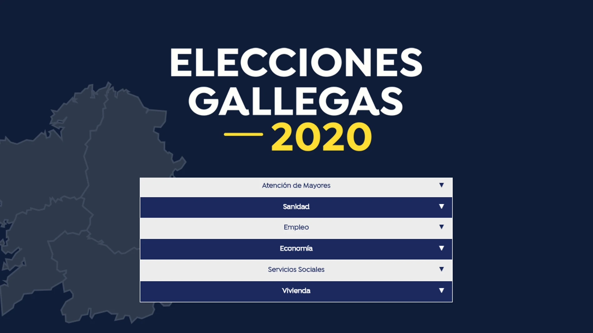 Elecciones gallegas 2020: Comparador de programas electorales de todos los partidos de Galicia Elecciones gallegas 2020: Comparador de programas electorales de todos los partidos de Galicia
